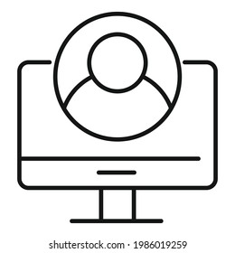Home office avatar icon. Outline Home office avatar vector icon for web design isolated on white background