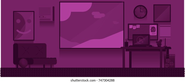 Home office background vector illustration