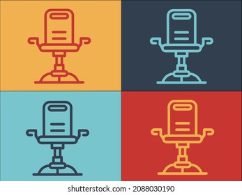 Home Office Chair Logo Template, Simple Flat Icon of computer,home,office