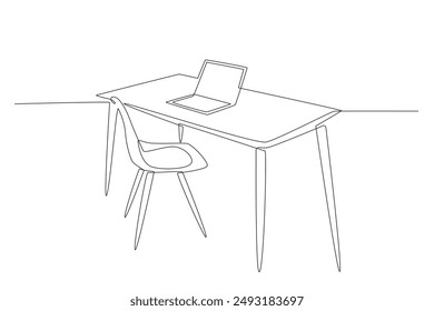 Home office concept one-line drawing