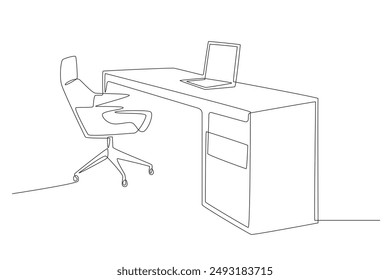 Home office concept one-line drawing