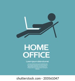 Home office concept poster. Eps10 vector illustration.