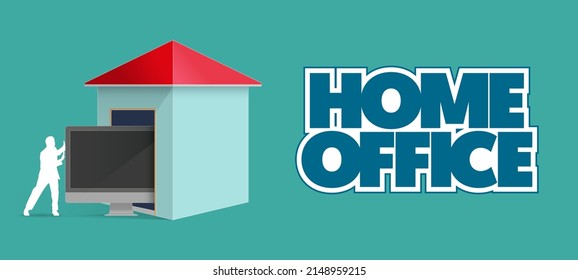El vector conceptual de la oficina en el hogar. Autónomo