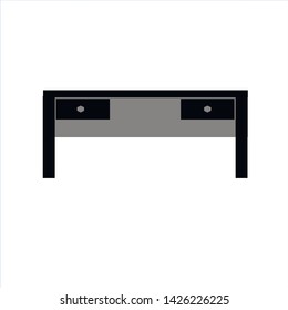 Home or office desk. Modern office desk. Vector illustration isolated on white background