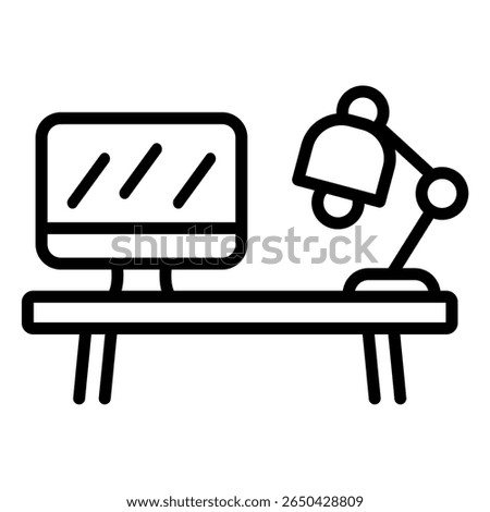 Home Office Desk Setup Icon logo