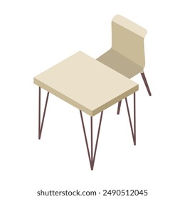 Home office desktop icon Isometric of home office desktop.