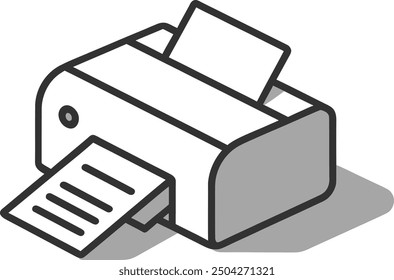 Home and office digital printer flat vector illustration icon for web design
