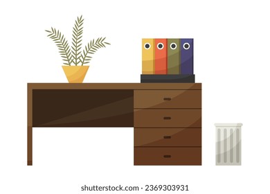 Home office element and equipment. Vector illustration EPS10