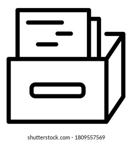 Home office folders icon. Outline home office folders vector icon for web design isolated on white background
