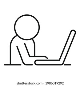 Home office freelancer icon. Outline Home office freelancer vector icon for web design isolated on white background