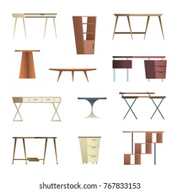 Home and office furniture interiors collection of objects