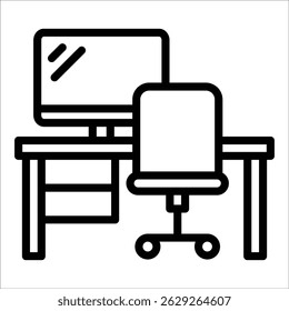 Home Office Icon Element For Design