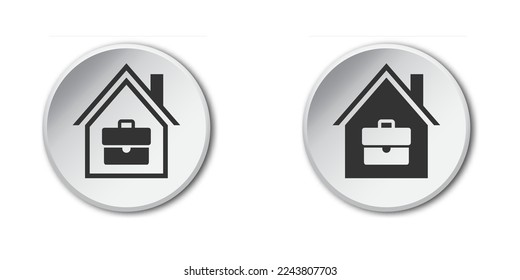 Home office icon. House and briefcase icon. Vector illustration.