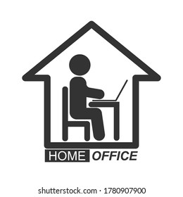 Home Office Icon, A Stylized Vector Icon Isolated On A White Background

