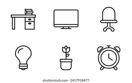 Home Office icon symbol vector template collection