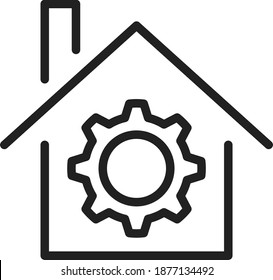 icono de la oficina doméstica, ilustración vectorial
