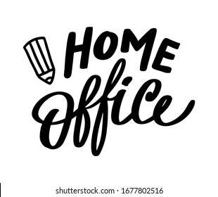 Home office icon vector. Linear style sign for mobile concept and web design. Symbol illustration. Business concept with text. Flat clipart on white background.