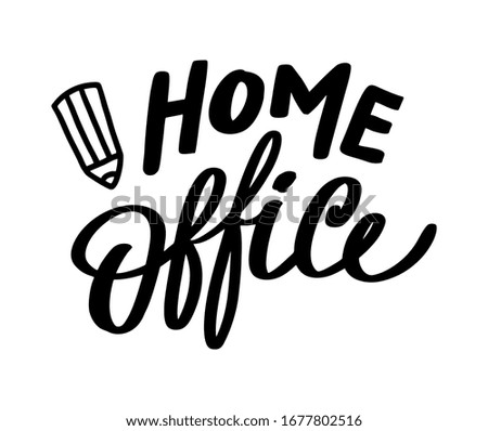 Home office icon vector. Linear style sign for mobile concept and web design. Symbol illustration. Business concept with text. Flat clipart on white background.