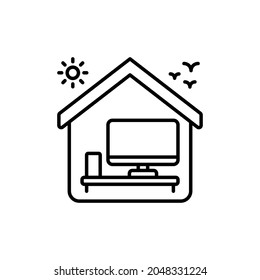 Icono de Home Office en vector. Logotipo