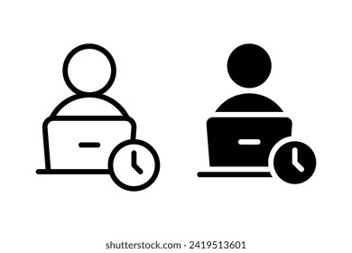 Home office icon vector set. Working hours symbol