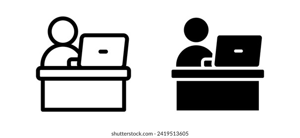 Home office icon vector set. Online consultant symbol