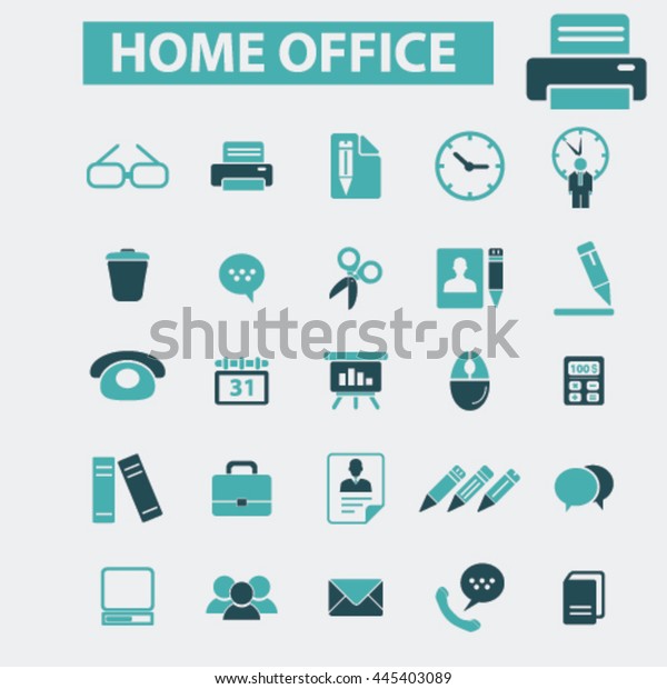 Home Office Icons Stock Vector (Royalty Free) 445403089