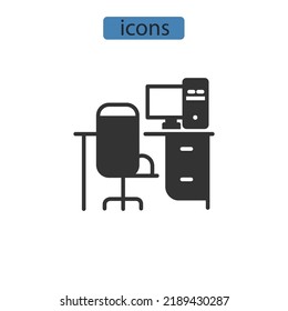 home office icons  symbol vector elements for infographic web