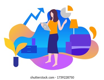 Home Office  Illustration - Editable Vector Graphic