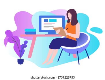 Home Office  Illustration - Editable Vector Graphic