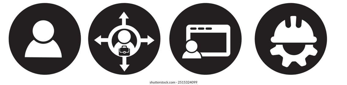 Oficina en casa y el trabajo relacionado con el conjunto de iconos. Iconos de la oficina en casa Ilustración vectorial