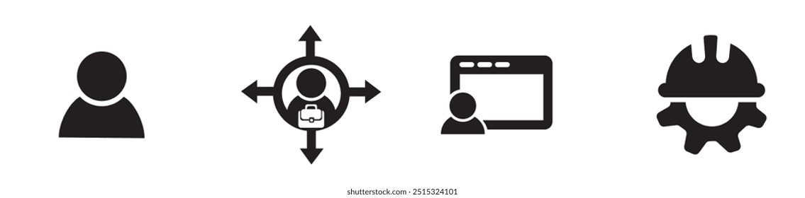 Home office and job related icon set. Home office icons vector illustration