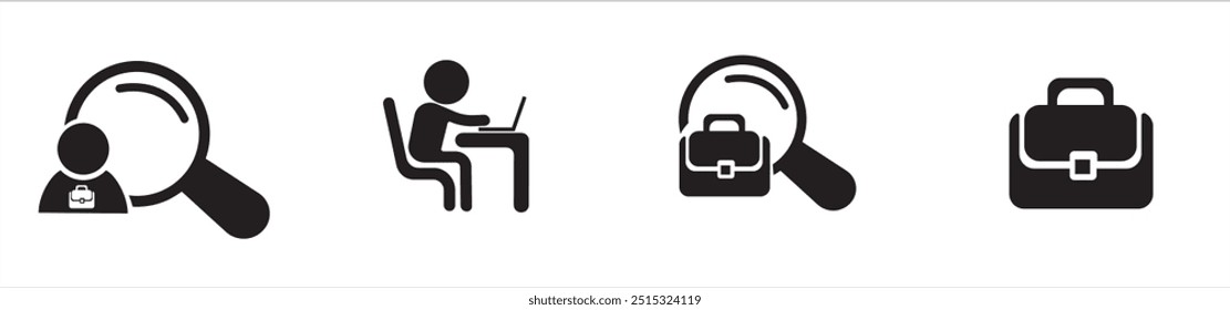 Home office and job related icon set. Home office icons vector illustration