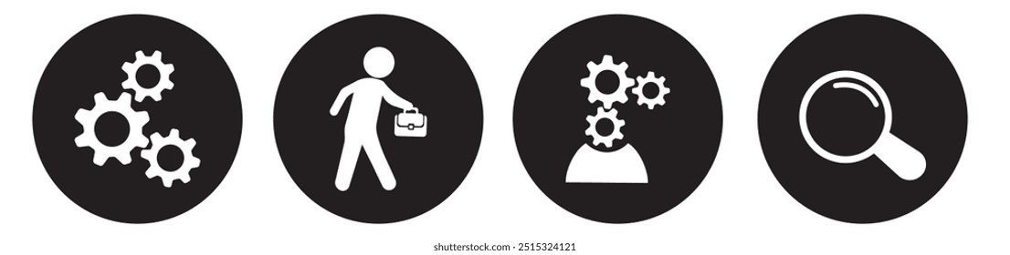 Oficina en casa y el trabajo relacionado con el conjunto de iconos. Iconos de la oficina en casa Ilustración vectorial