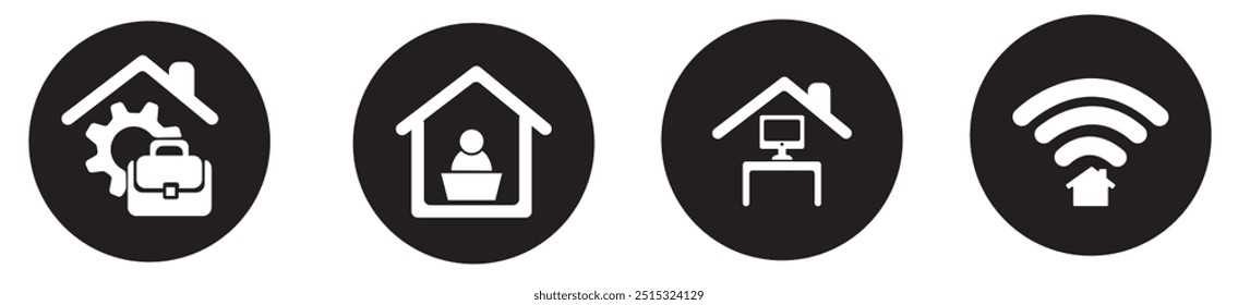 Home office and job related icon set. Home office icons vector illustration
