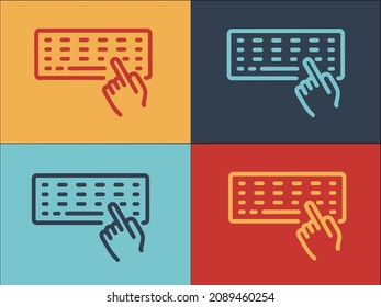 Home Office Keyboard Logo Template, Simple Flat Icon of office,home,computer