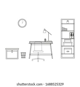 home office on white background