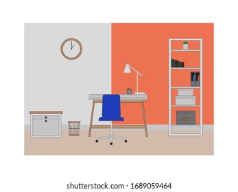 home office on white background