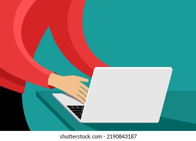 Home office, online remote job. Working with laptop. Web UI Design and coding