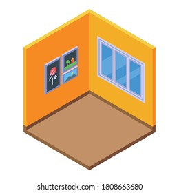 Home office room icon. Isometric of home office room vector icon for web design isolated on white background