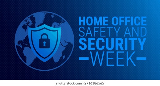 La Plantilla de antecedentes, Anuncio, tarjeta o diseño de póster de la Semana de Seguridad y Protección de la Oficina Doméstica se observa todos los años durante enero, para crear conciencia sobre la misión. Ilustración vectorial.