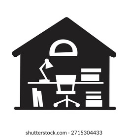 Einrichtungsdesign für das Home Office auf Illustration