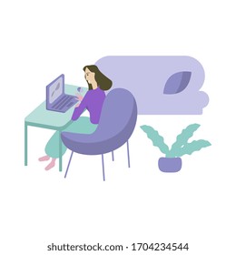 Home office simple vector illustration