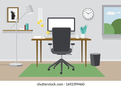 Home office, teleworking, work from home, desk