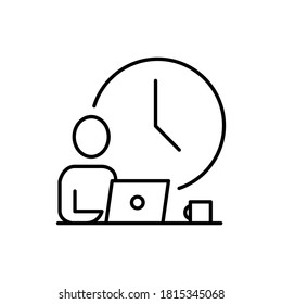 home office time management line icon vector symbol