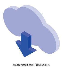 Home office upload cloud icon. Isometric of home office upload cloud vector icon for web design isolated on white background