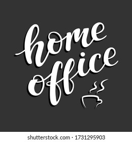 Home office vector text, hand drawn lettering