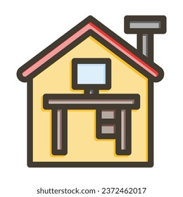 Home Office Vector Thick Line Filled Colors Icon For Personal And Commercial Use.
