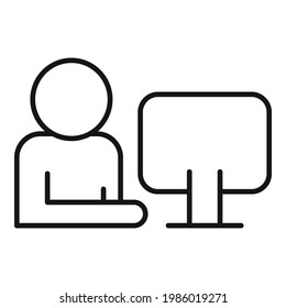 Home office video call icon. Outline Home office video call vector icon for web design isolated on white background
