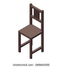 Home office wood chair icon. Isometric of home office wood chair vector icon for web design isolated on white background