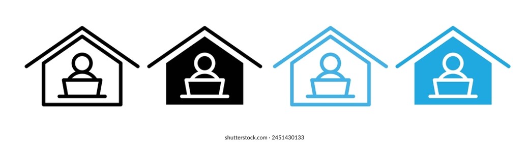 Home Office Work Icon for Freelancers and Remote Job Representation